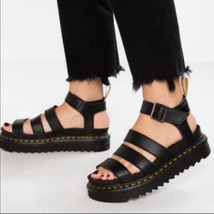 Dr. Doc Martens Women's Vegan Leather Blaire Sandal Black Size 9